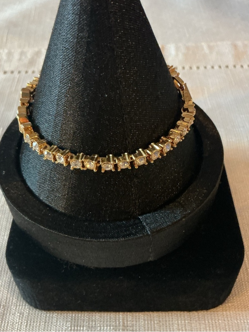 Mother’s Day Rhinestone Gold Tone Tennis Bracelet - Picture 2 of 5